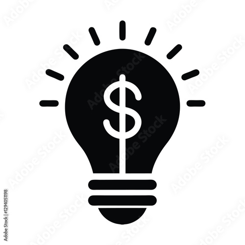Innovative light bulb design featuring a dollar sign for smart solutions