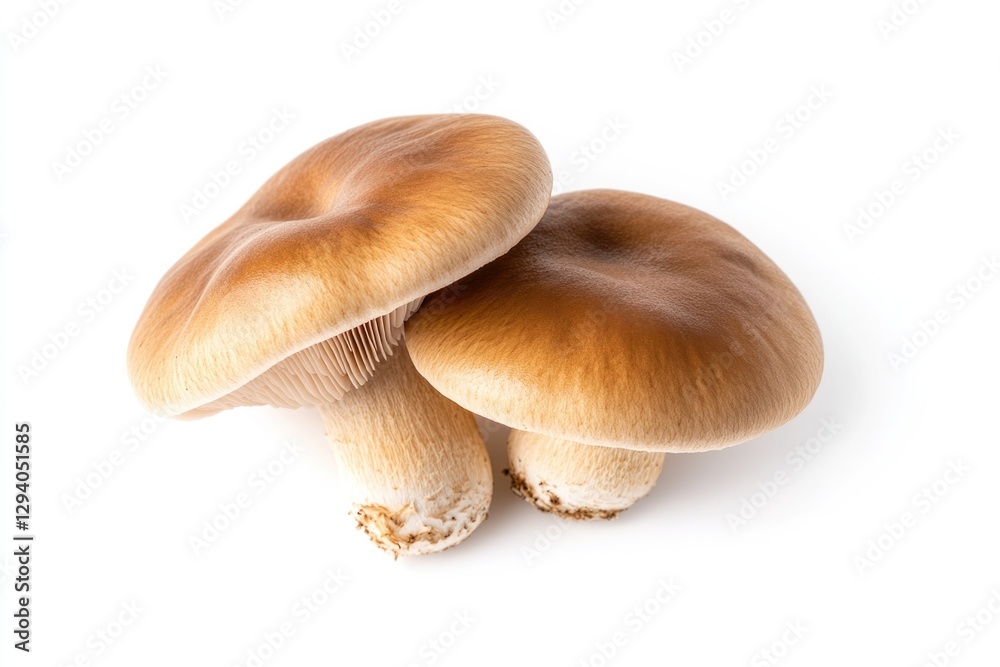 Fototapeta premium Brown mushrooms showcase smooth caps and delicate stems, perfect