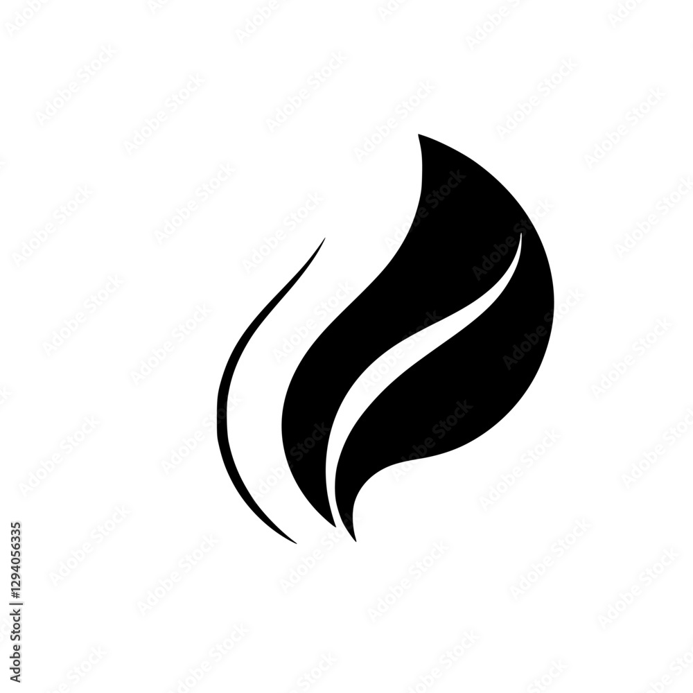 Black-and-White Abstract Leaf-like Structure Black-and-White Abstract Leaf-like Structure