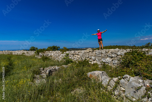 Monkodonja, a Bronze Age settlement on the Istrian Peninsula, near Rovinj, old stone settlement, destroyed stone walls, attractions for tourists