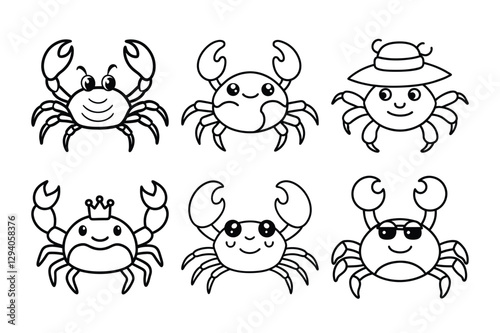 set of funny cartoon animals