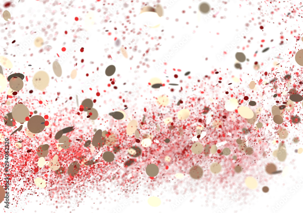 Naklejka premium Sparkling red and gold confetti explosion. Perfect for festive designs.