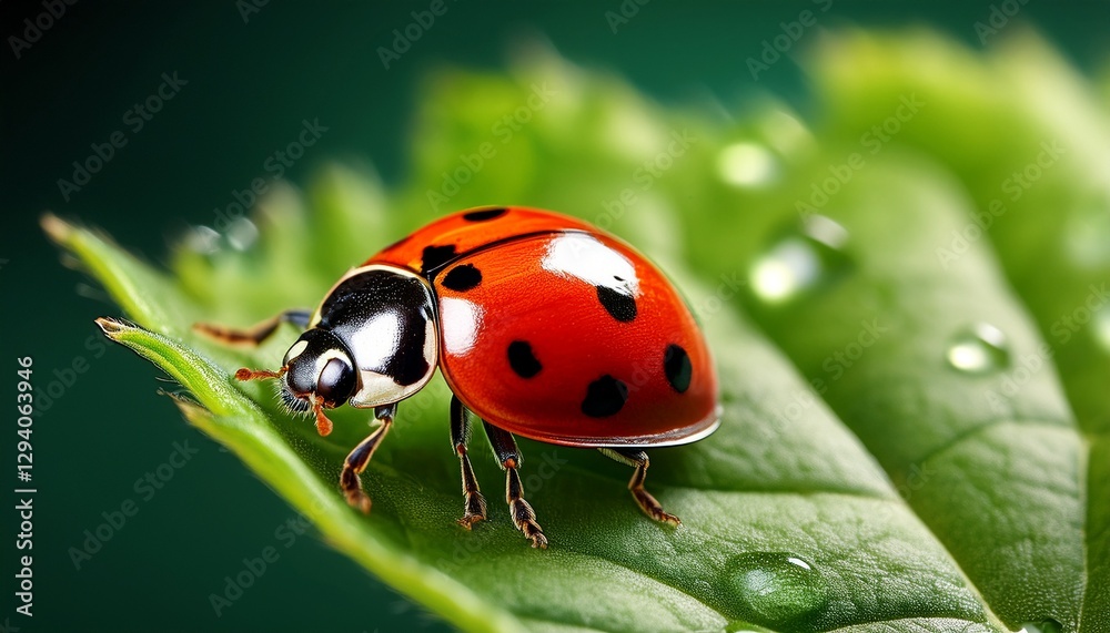 Close-up of a ladybug crawling on a fresh green leaf, hyper-detailed shell reflections, tiny hairs on the legs visible, captured in 8K with soft natural lighting. Close-up of a ladybug crawling on a fresh green leaf, hyper-detailed shell reflections, tiny hairs on the legs visible, captured in 8K with soft natural lighting.