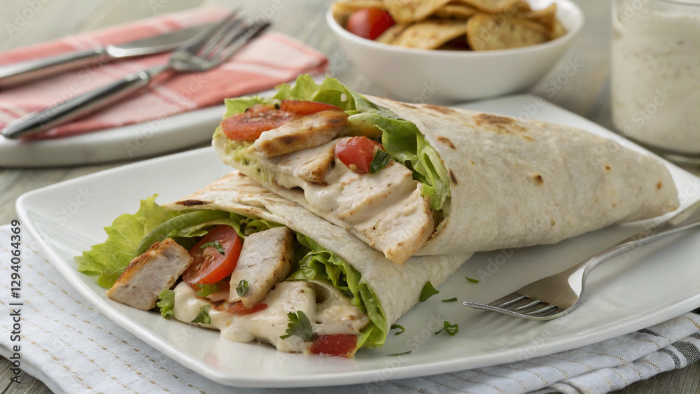 Delicious Chicken Wrap with Fresh Vegetables
