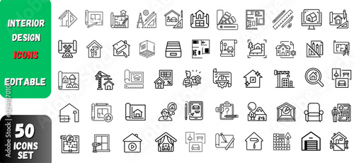 interior design set in vector.