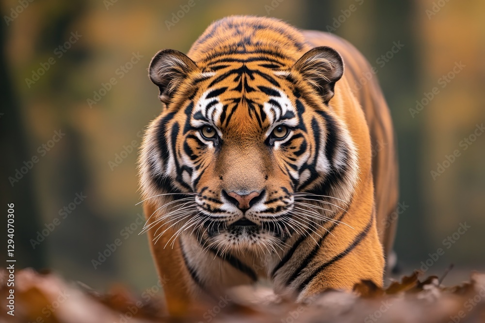 close-up image of siberian tiger in serene woodland setting showcasing vibrant orange hues of its fur close-up image of siberian tiger in serene woodland setting showcasing vibrant orange hues of its fur
