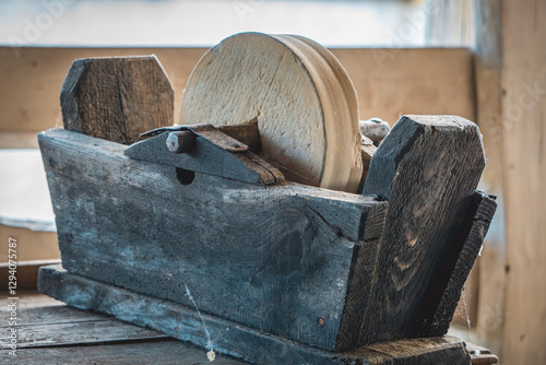 old antique historical knife sharpener, for metal photo