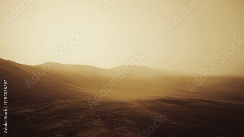 Exploring the serene vastness of an alien landscape mars photography desolate panoramic view discovery