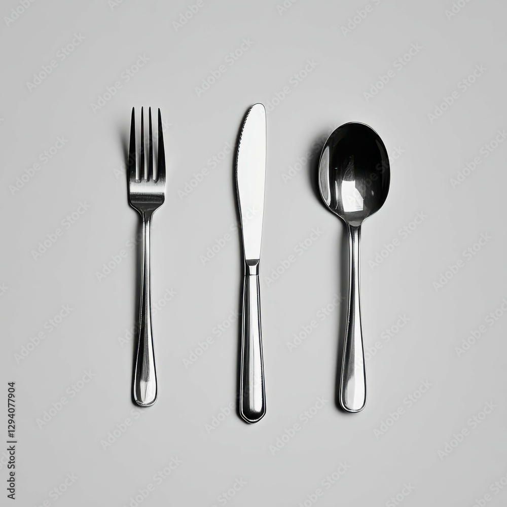 Couverts Contour. Utensils for Eating in Kitchen Setting Couverts Contour. Utensils for Eating in Kitchen Setting