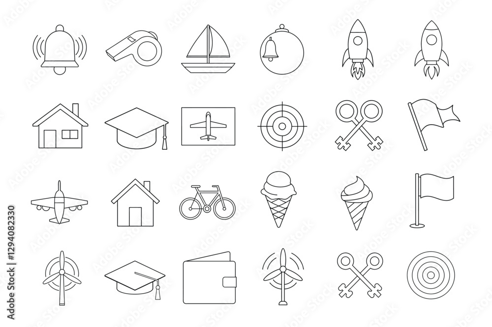 Fototapeta premium customer icon line art set on white background 
