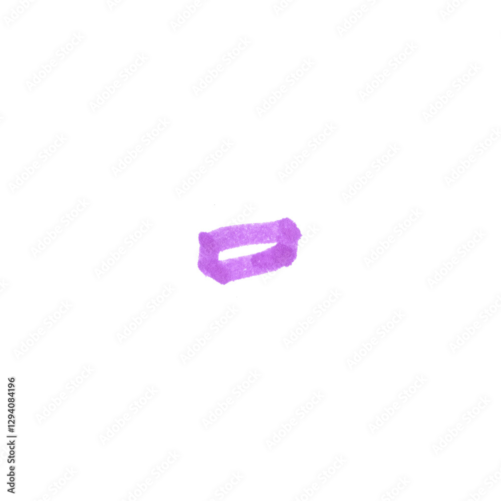 Fototapeta premium Hyphen Symbol, hand-drawn marker glyph with purple color on transparent Background