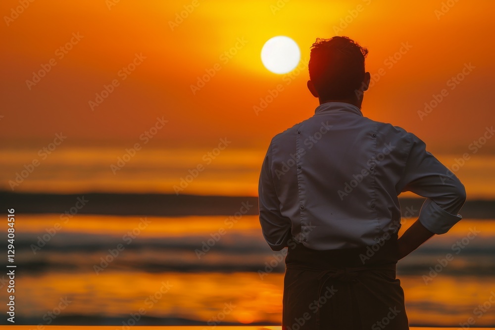 Fototapeta premium Cultural landscapes at sunset serene ocean views in inspiring photography
