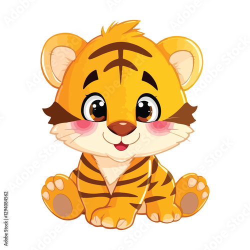 cute cartoon tiger vector 