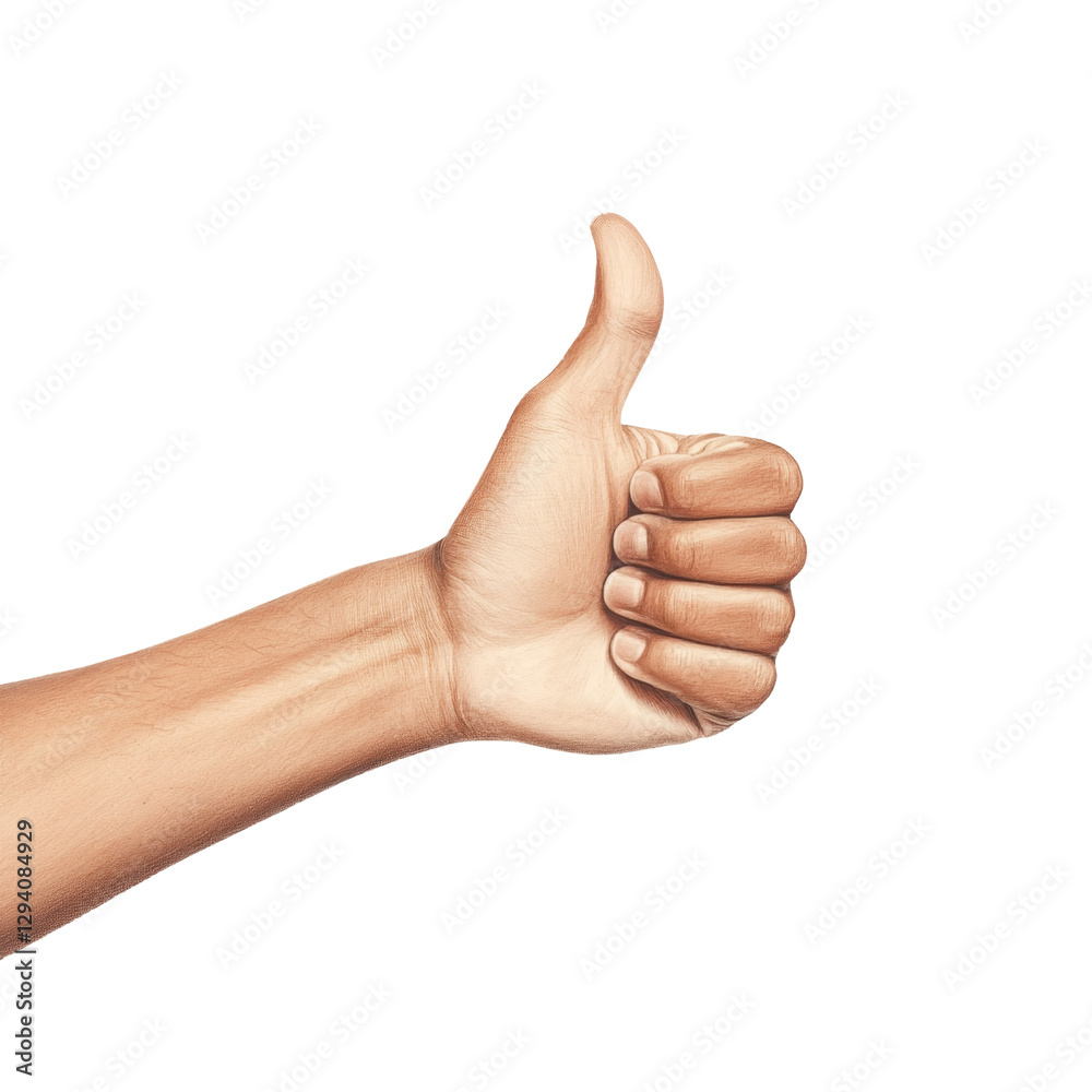 Hand showing thumbs up gesture, symbolizing approval and positivity
