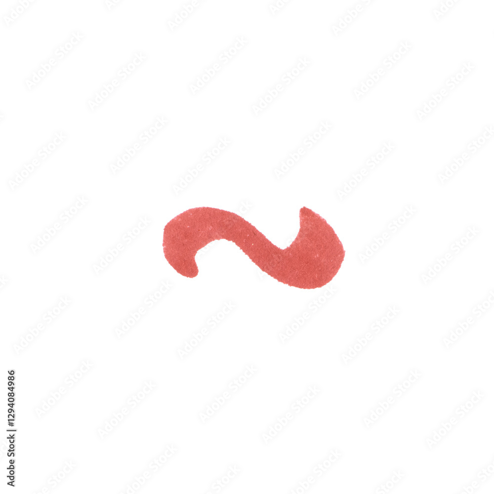 Tilde Symbol, hand-drawn marker glyph with red color on transparent Background Tilde Symbol, hand-drawn marker glyph with red color on transparent Background