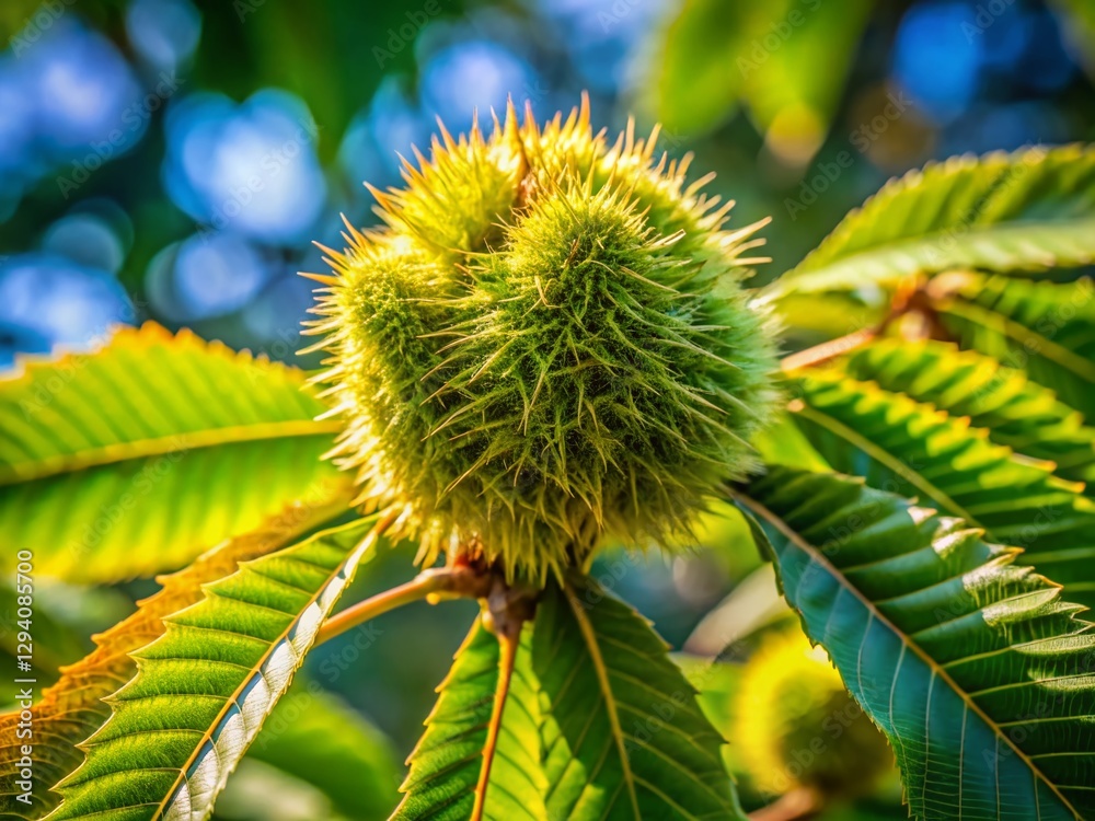 Close-up Candid Photo of a Chestnut Tree Bud Unfurling in Spring Close-up Candid Photo of a Chestnut Tree Bud Unfurling in Spring