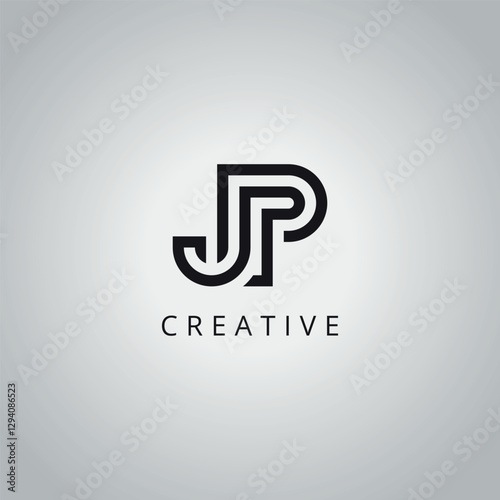 Creative Minimal JP PJ Letter Business Logo Design Vector Template.