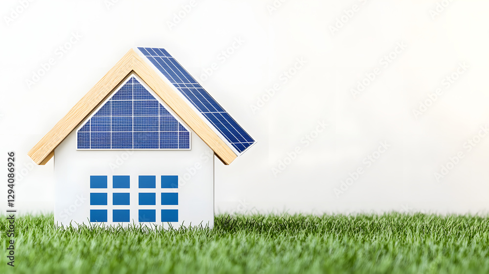 Modern House with Solar Panels on Roof, Clean Energy Concept
Modern House with Solar Panels on Roof, Clean Energy Concept