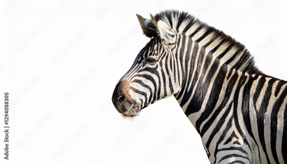 Striking Isolated Zebra on White Background, Majestic and Elegant Stripes Captured in High Definition, Perfect for Digital Art, Home Decor, or Design Inspiration. Striking Isolated Zebra on White Background, Majestic and Elegant Stripes Captured in High Definition, Perfect for Digital Art, Home Decor, or Design Inspiration.