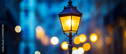 Captivating Bokeh Background of Defocused Street Light - Atmospheric Urban Lighting Concept for Graphic Design Projects photo