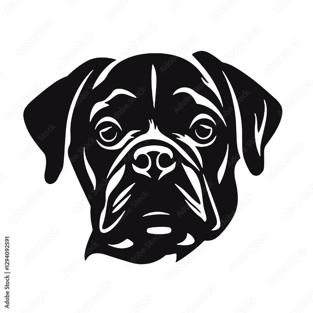 pug head silhouette