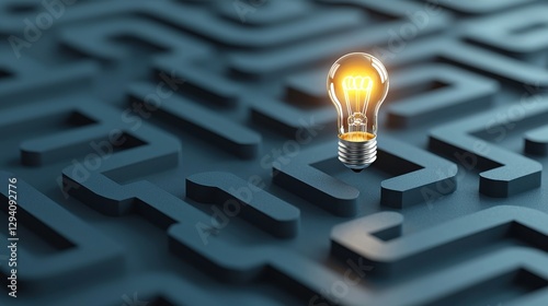 Illuminating innovation idea concept in sarut labyrinth pathways photo