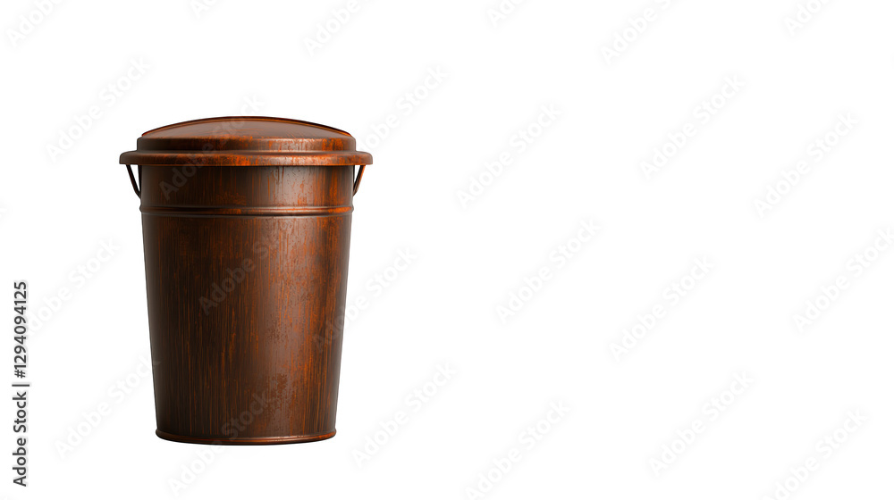A brown cup with a lid, commonly used for beverages. A brown cup with a lid, commonly used for beverages.