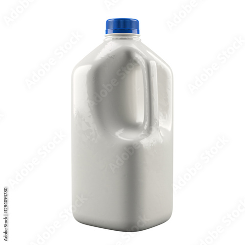 Blank Plastic Milk Jug with Blue Lid