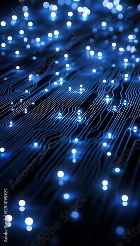 Computer Chip Technology Glowing, Digital Infrastructure, Circuitry, Electronics