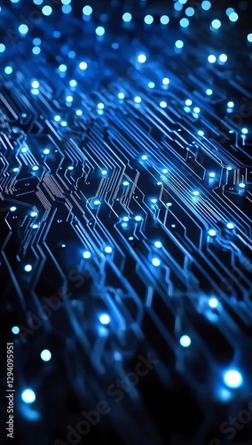 Computer Chip Technology Glowing, Digital Infrastructure, Circuitry, Electronics