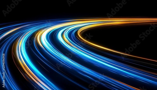 Abstract Light Trails, Swirling Vibrant Color Streaks of neon Light, Perfect for technology, energy, or speed concepts.