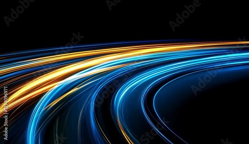 Abstract Light Trails, Swirling Vibrant Color Streaks of neon Light, Perfect for technology, energy, or speed concepts.