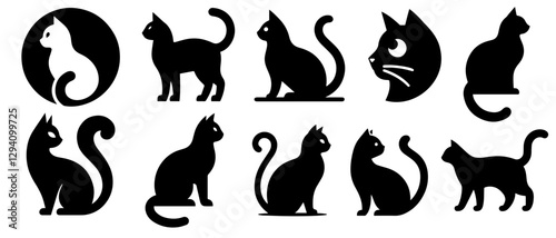 black silhouettes of cats
