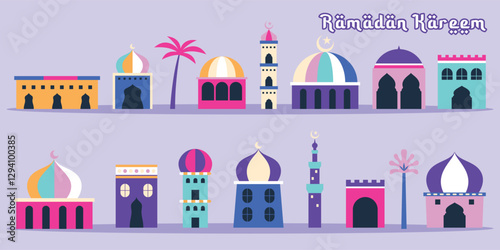 Some shape of mosques that identical with Islam to celebrate Ramadan