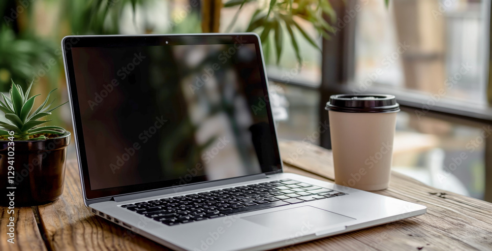 Fototapeta premium Laptop computer background mock up