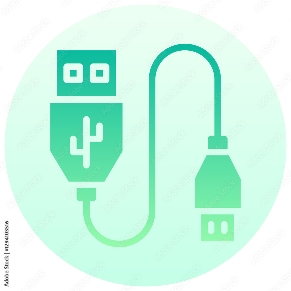 cable usb vector round gradient icon cable usb vector round gradient icon