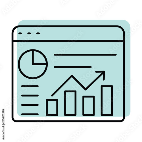 Analytics color shadow thinline icon, vector, pixel perfect, illustrator file    
