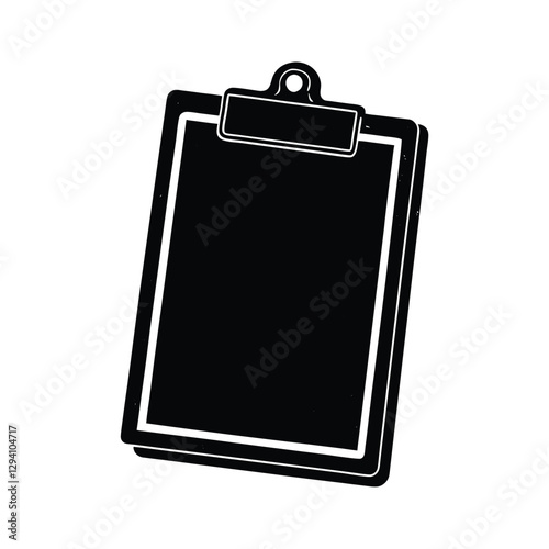 Clean clipboard silhouette showing essential office document handling and quick note taking on white