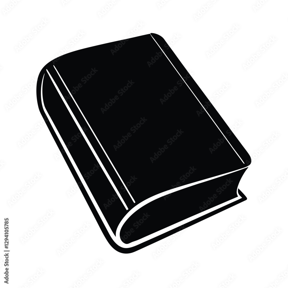 Classic closed book silhouette conveying clear knowledge and reliable office record keeping on white Classic closed book silhouette conveying clear knowledge and reliable office record keeping on white