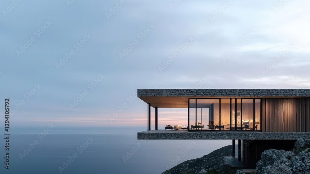 Architectdesigned home with cantilevered structure over cliffs, gravitydefying design Architectdesigned home with cantilevered structure over cliffs, gravitydefying design