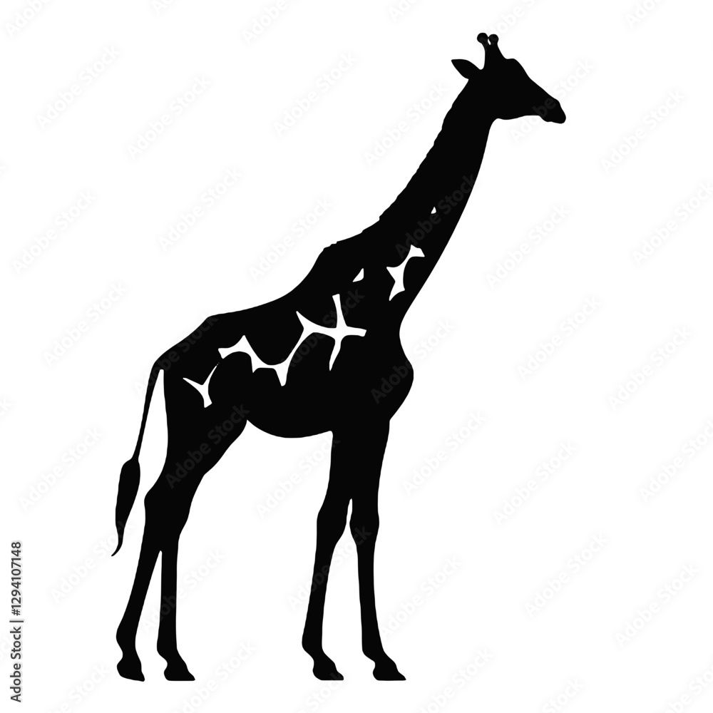 Obraz premium giraffe silhouette isolated on white