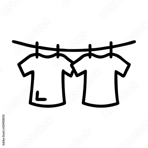 Two shirts hanging on a clothesline