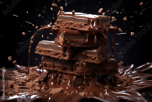 Close-up of a sweet chocolate dessert