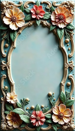 Glazed ceramic, raised relief, intricate floral pattern, relief, moroccan, surface