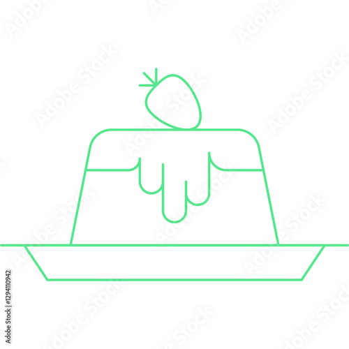 Panna Cotta icon single vector illustration
