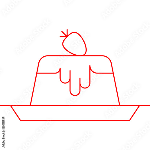 Panna Cotta icon single vector illustration