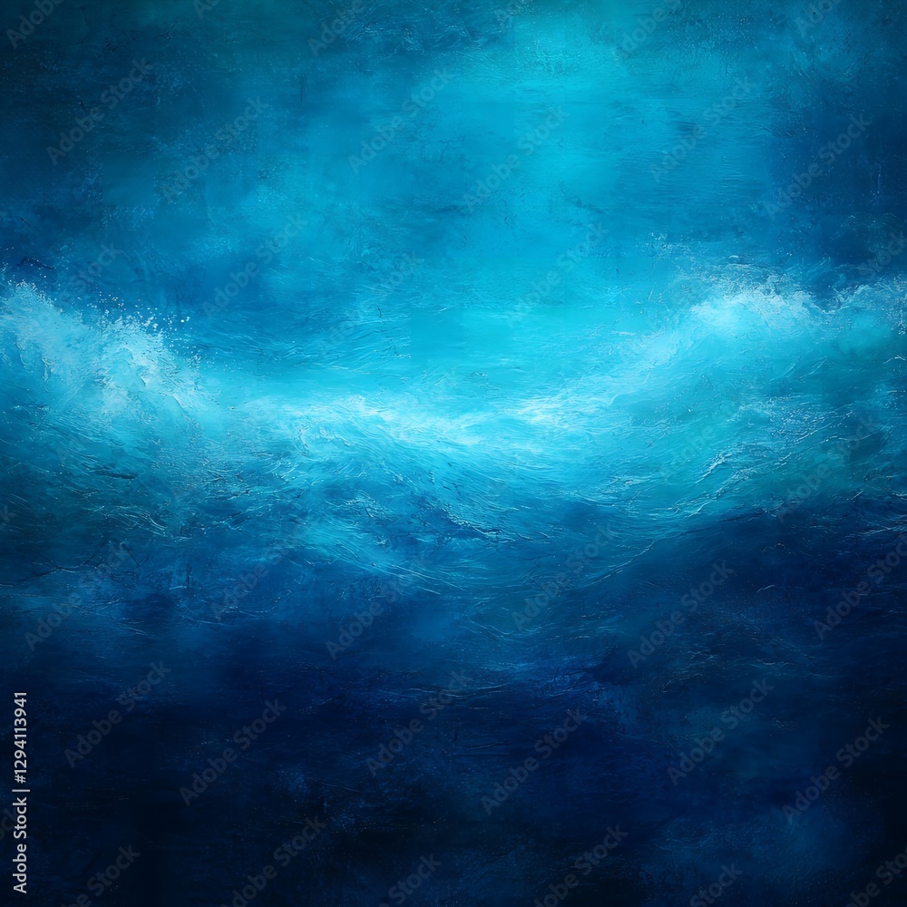 Obraz premium Abstract Ocean Waves Painting Texture Deep Blue Water Sea Background