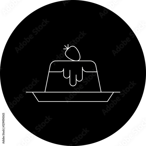 Panna Cotta icon single vector illustration