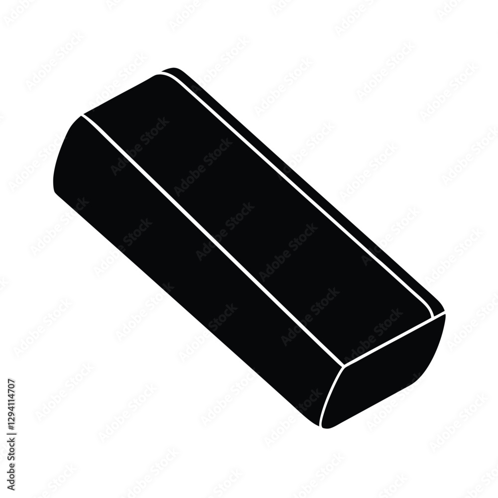 Clean eraser vector image showing simple design for correcting notes in an office on white Clean eraser vector image showing simple design for correcting notes in an office on white