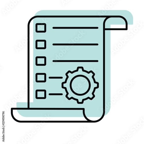 Project management color shadow thinline icon, vector, pixel perfect, illustrator file 
 